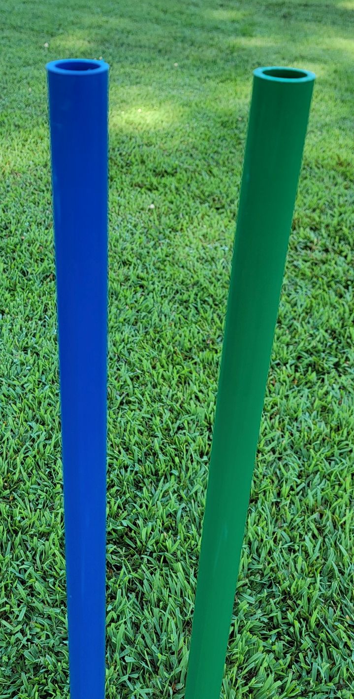 Solid color PVC poles with no caps