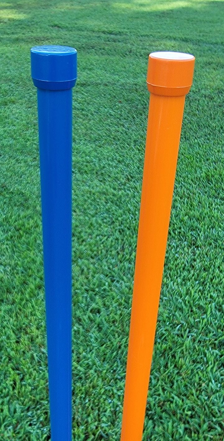 Solid color PVC poles with matching caps