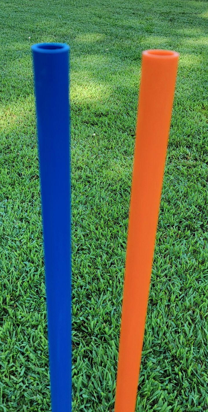 Solid color PVC poles with no caps