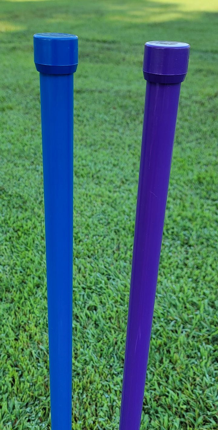 Solid color PVC poles with matching caps