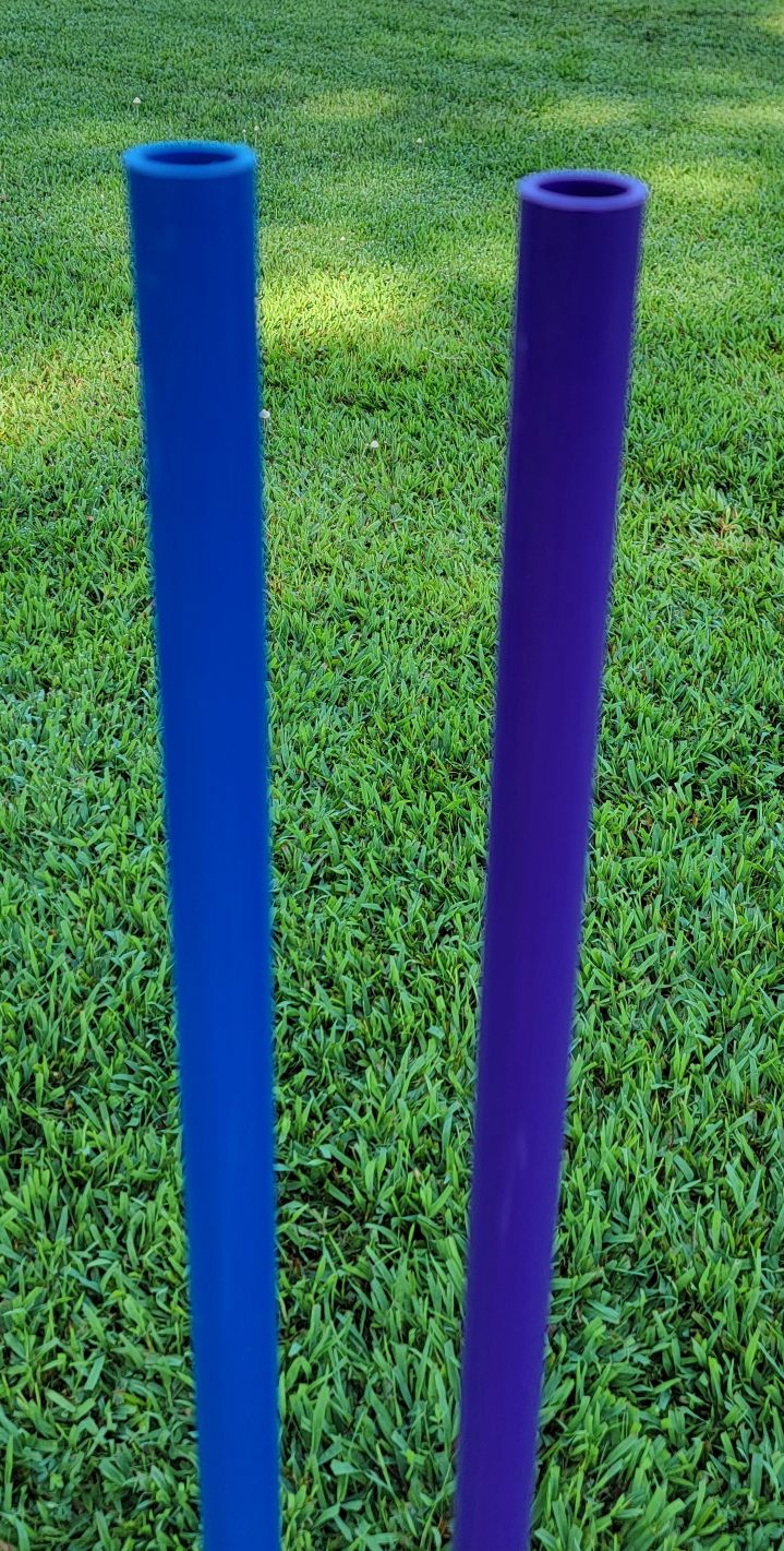 Solid color PVC poles with no caps