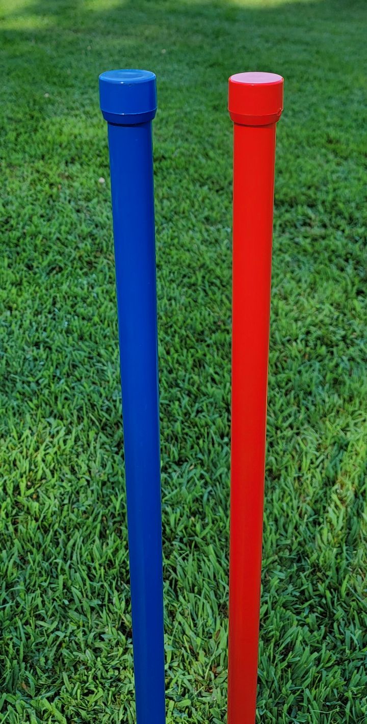 Solid color PVC poles with matching caps