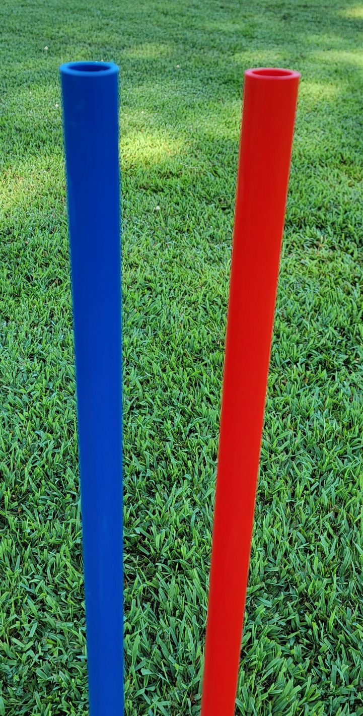 Solid color PVC poles with no caps