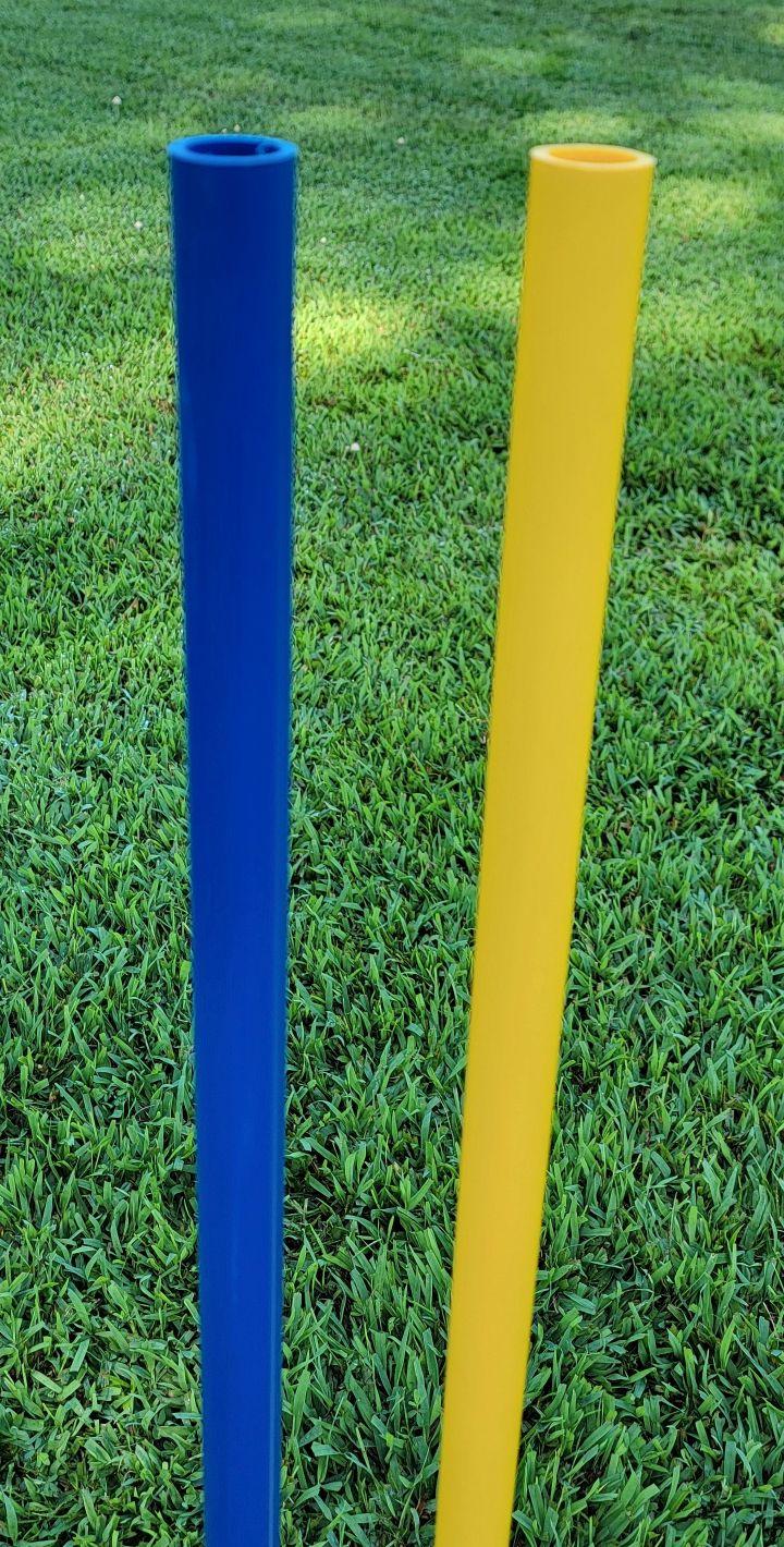 Solid color PVC poles with no caps