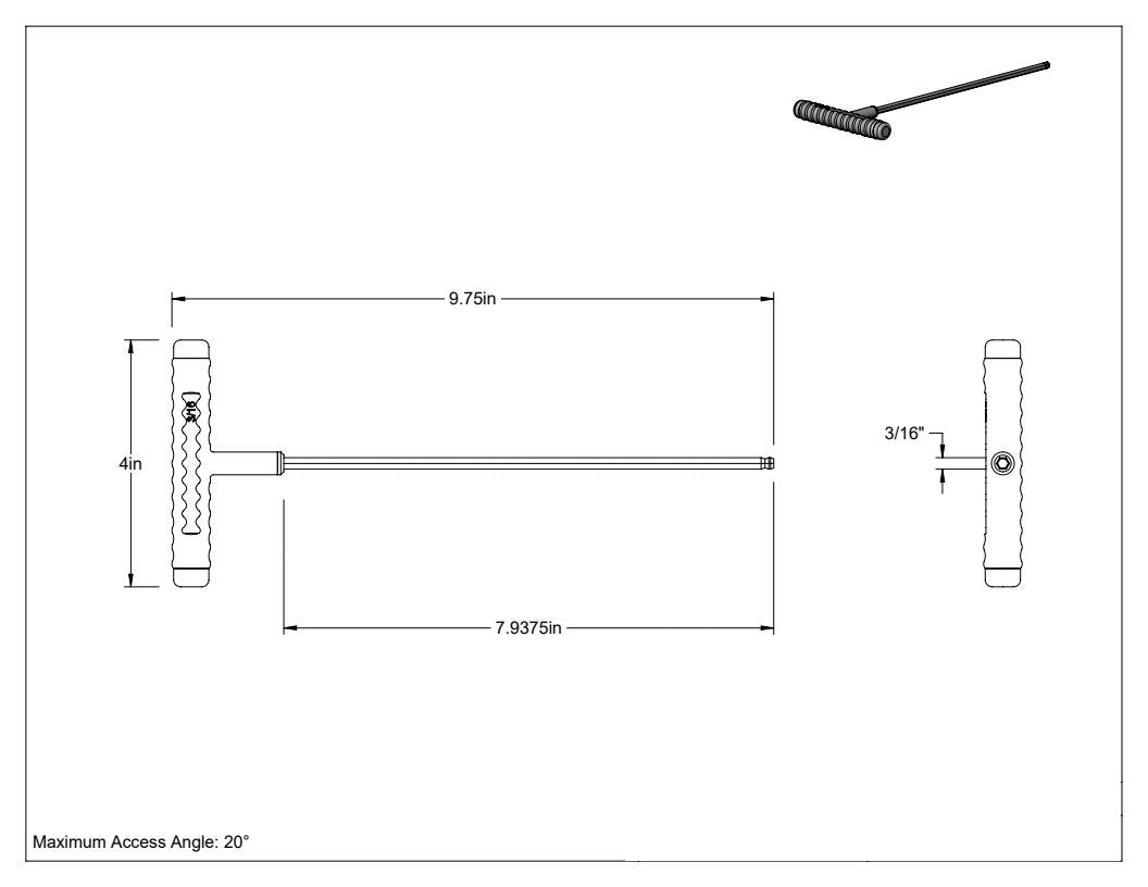 Ball-end T-handle hex key