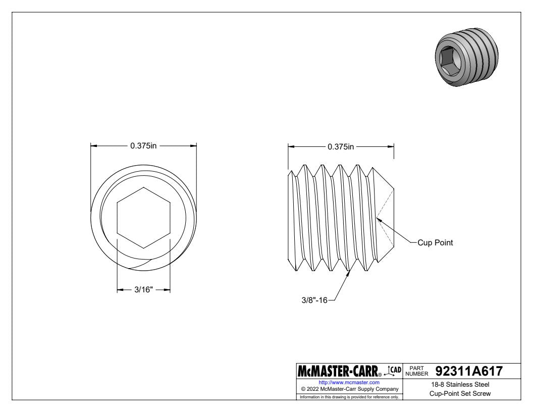 Channel slider lock screw