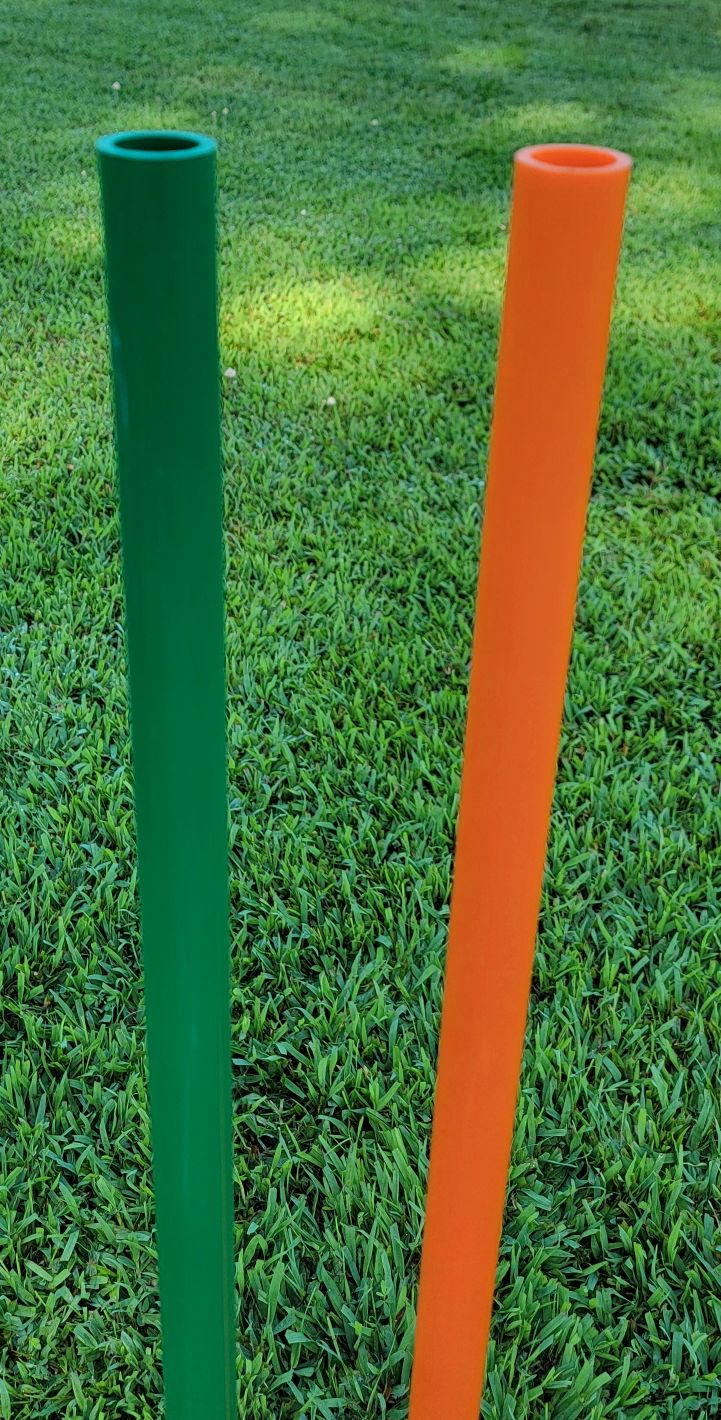 Solid color PVC poles with no caps