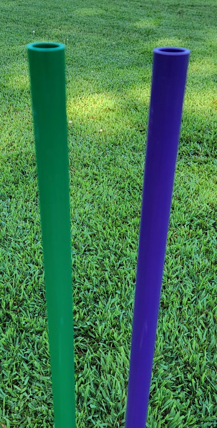 Solid color PVC poles with no caps
