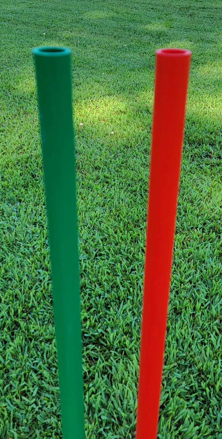Solid color PVC poles with no caps