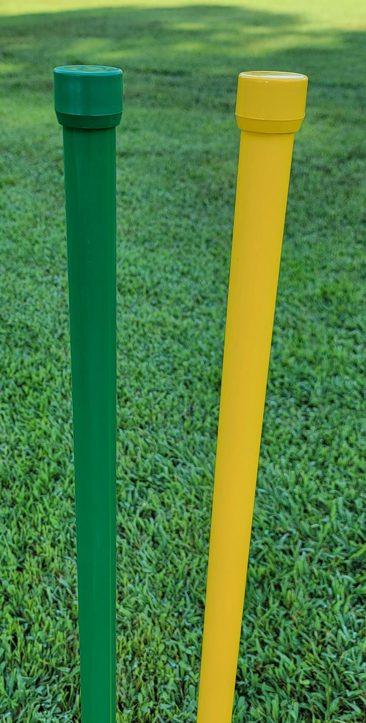 Solid color PVC poles with matching caps