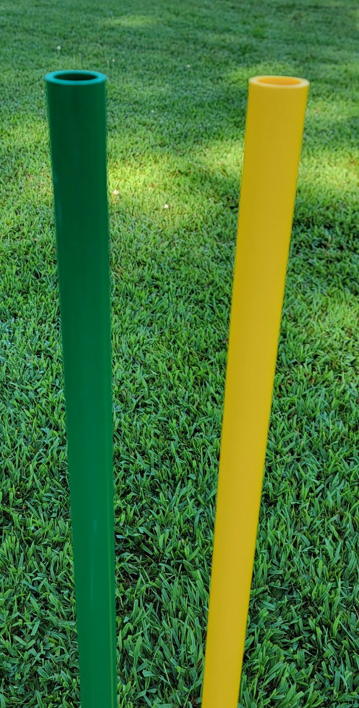 Solid color PVC poles with no caps