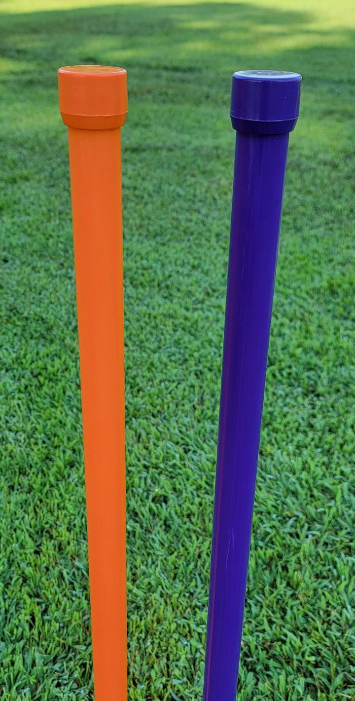 Solid color PVC poles with matching caps