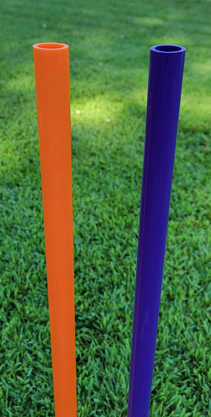 Solid color PVC poles with no caps