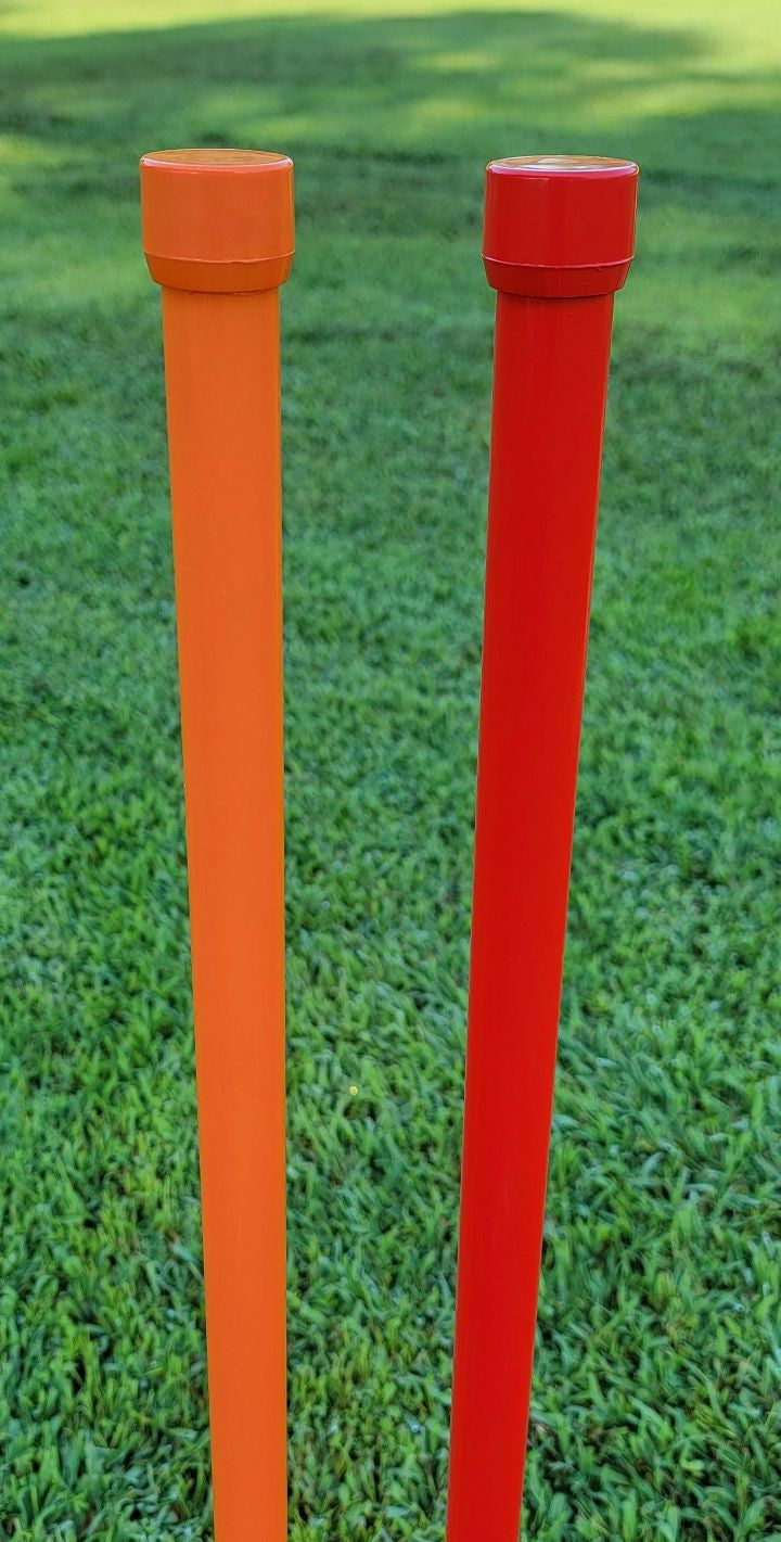 Solid color PVC poles with matching caps