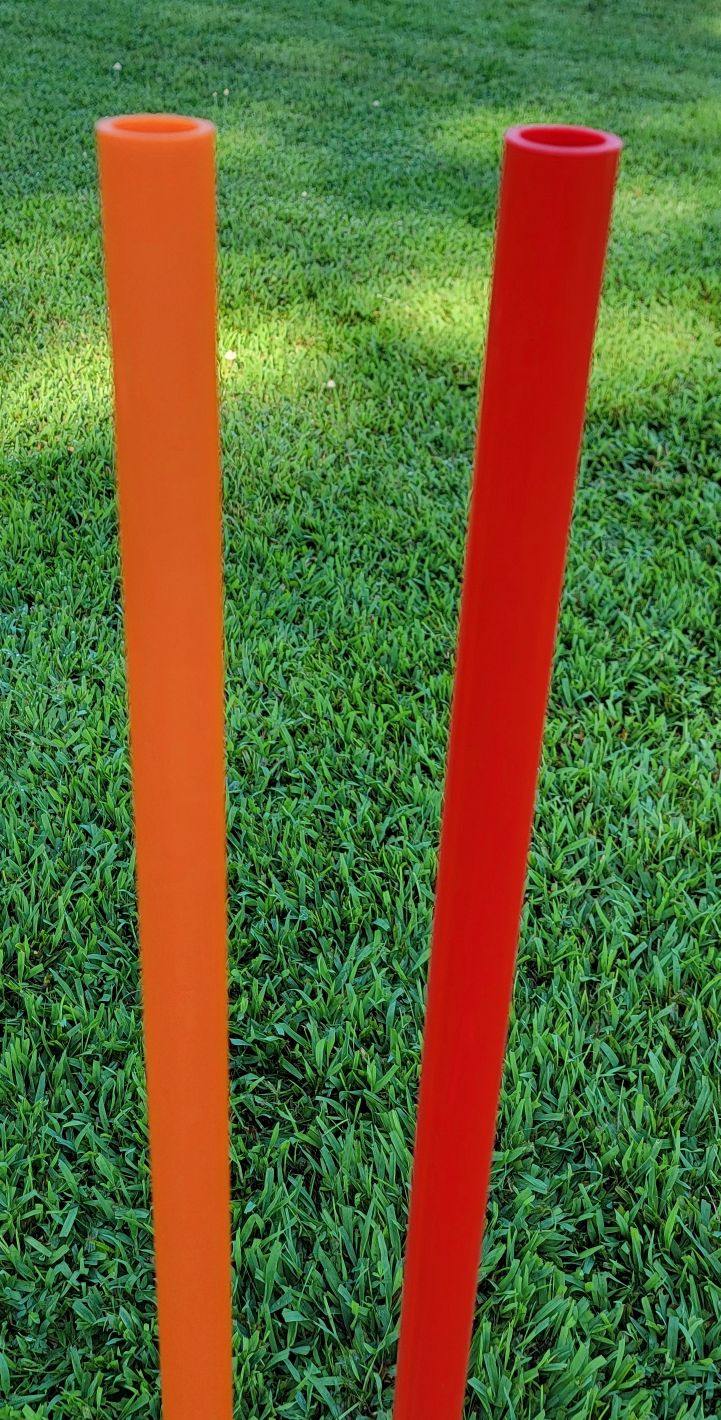 Solid color PVC poles with no caps