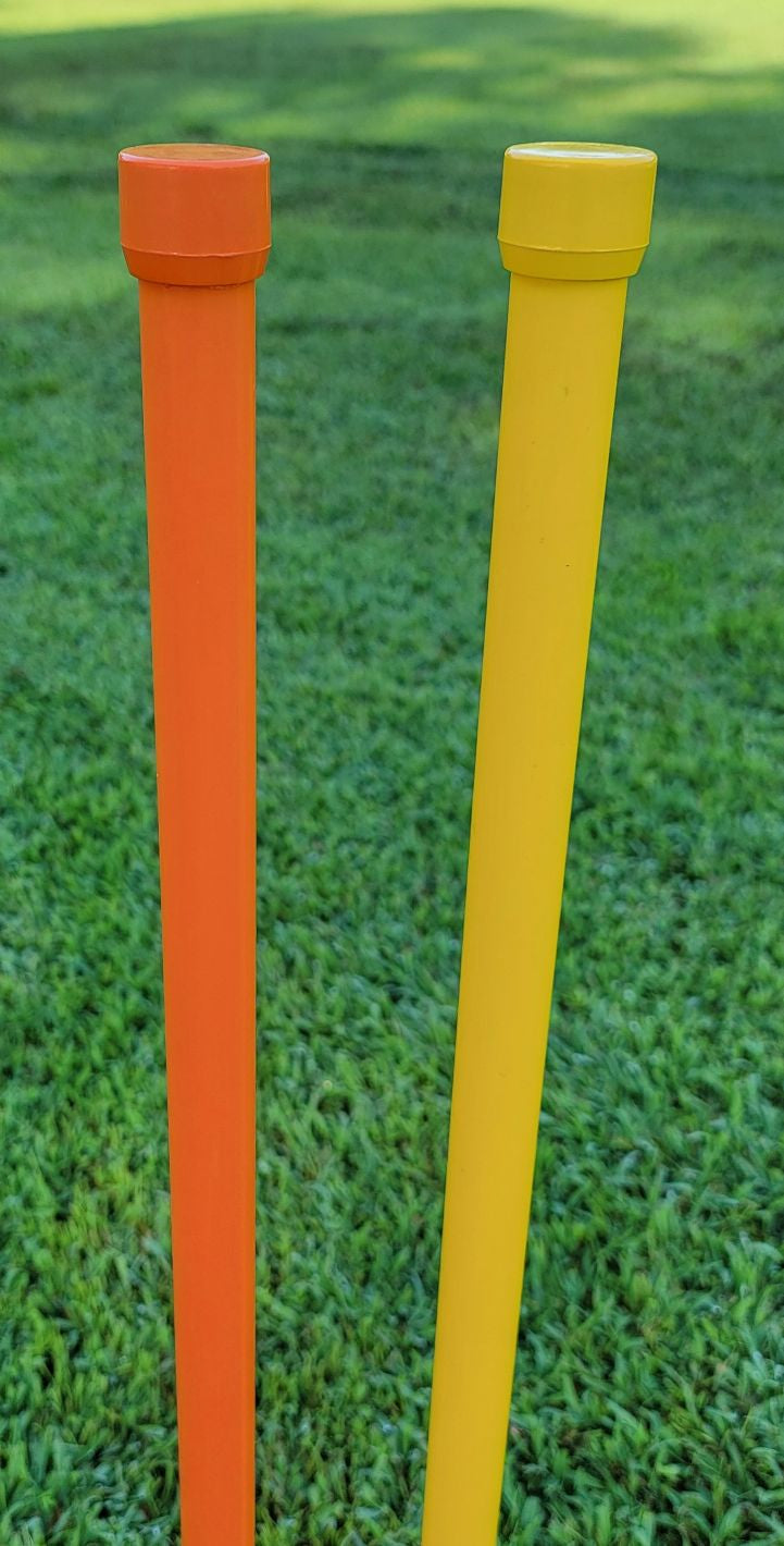 Solid color PVC poles with matching caps