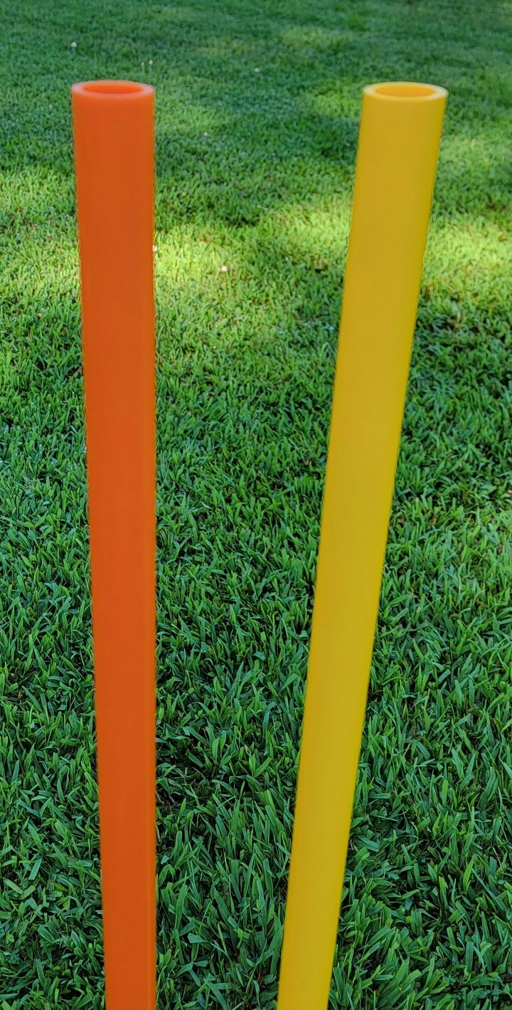 Solid color PVC poles with no caps