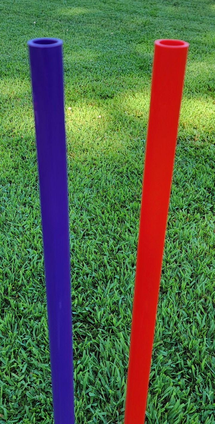 Solid color PVC poles with no caps