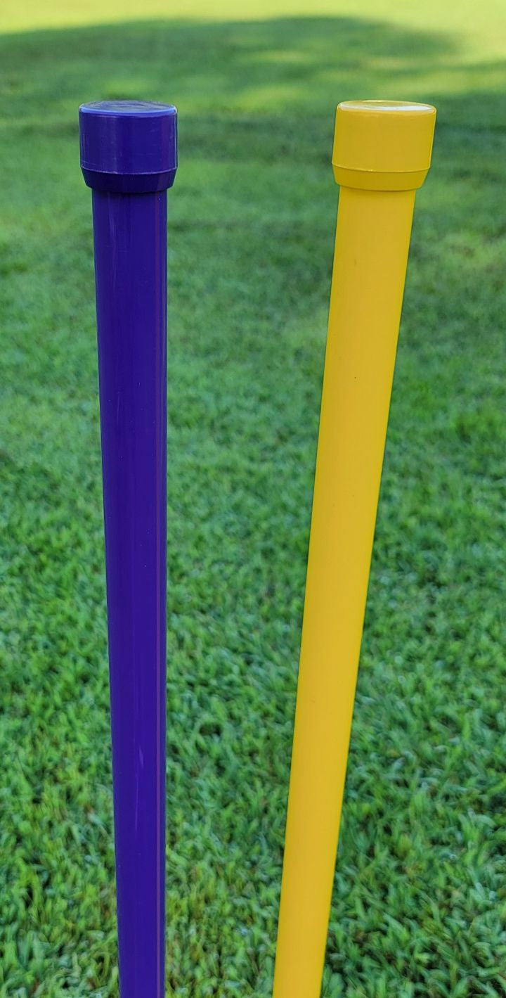 Solid color PVC poles with matching caps