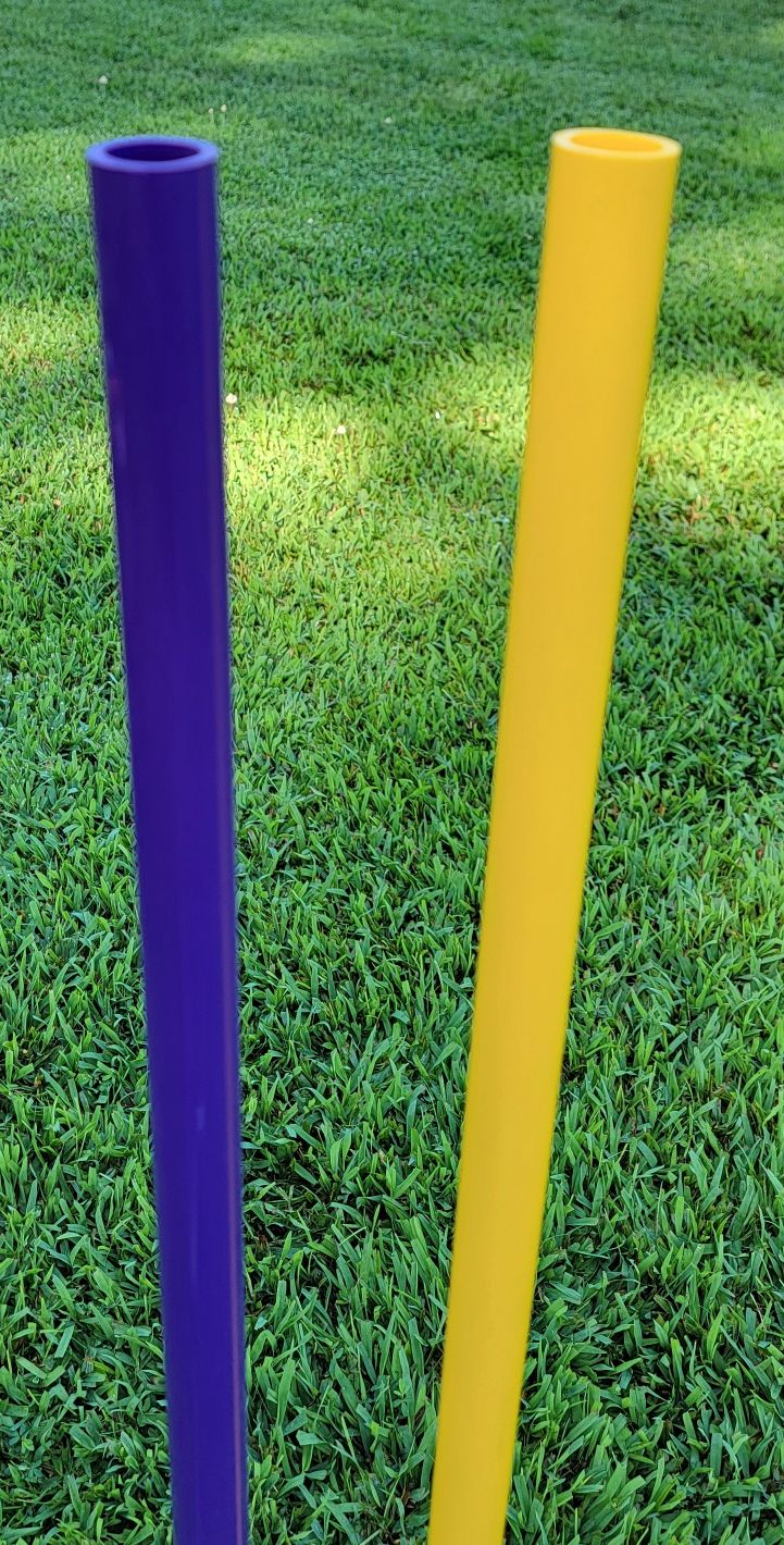 Solid color PVC poles with no caps