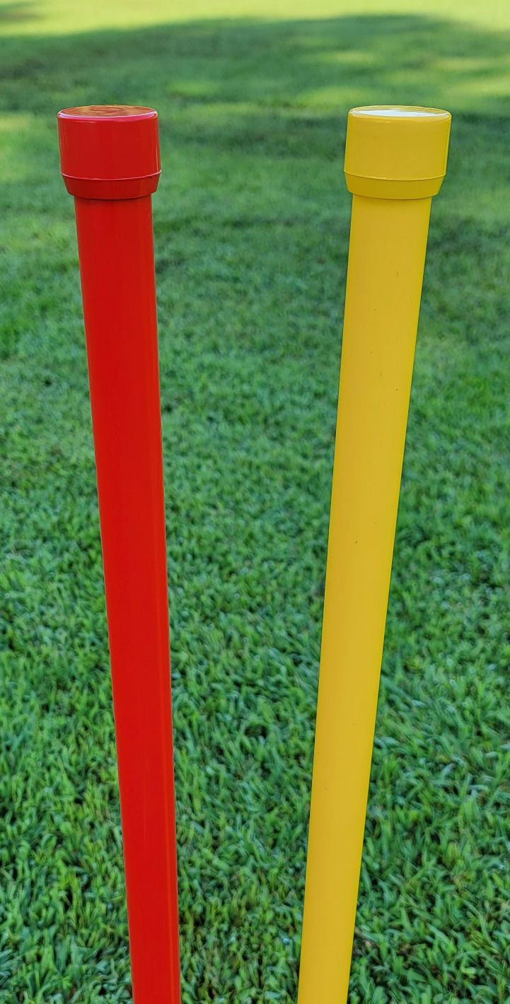 Solid color PVC poles with matching caps