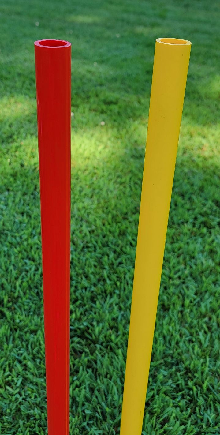 Solid color PVC poles with no caps