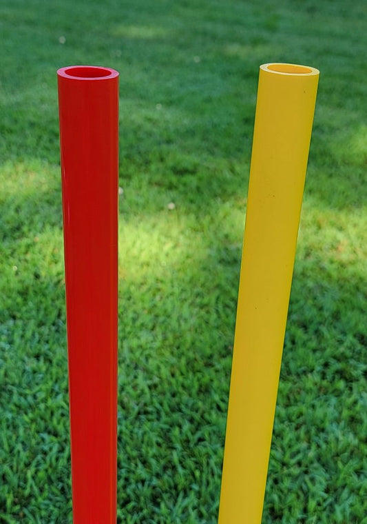 Solid color PVC poles with no caps