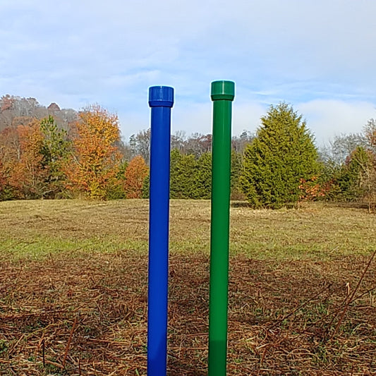 Colored weave pole pairs, no caps