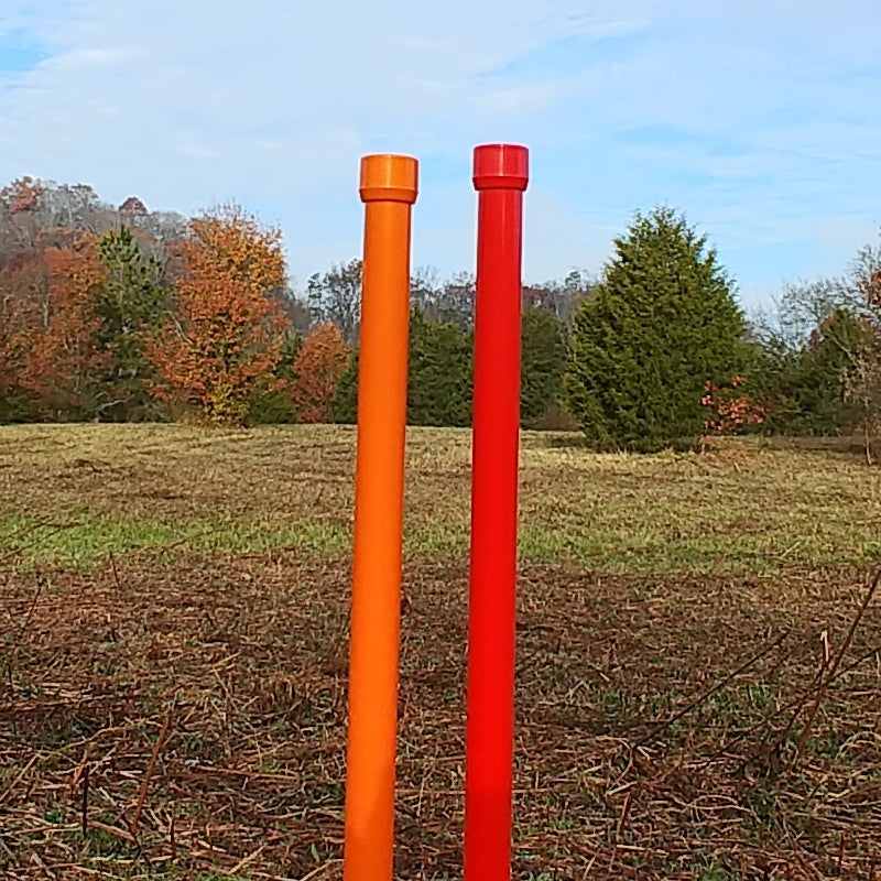 Colored weave pole pairs, no caps