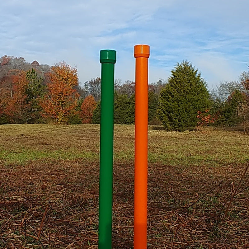 Colored weave pole pairs, matching caps