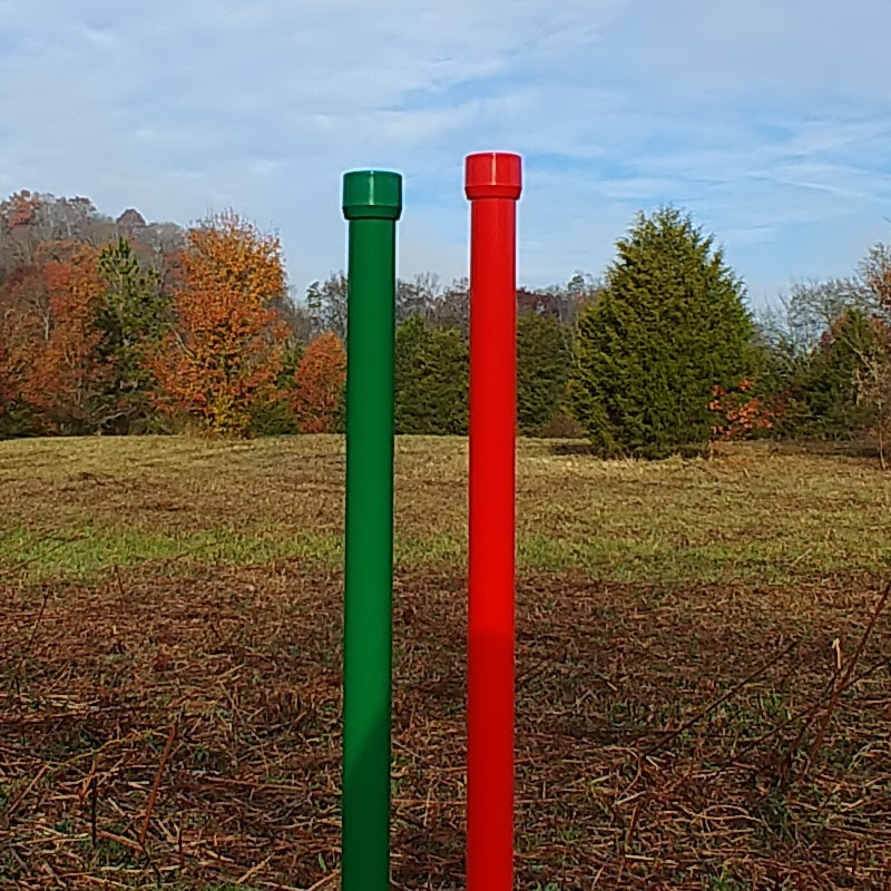 Colored weave pole pairs, matching caps