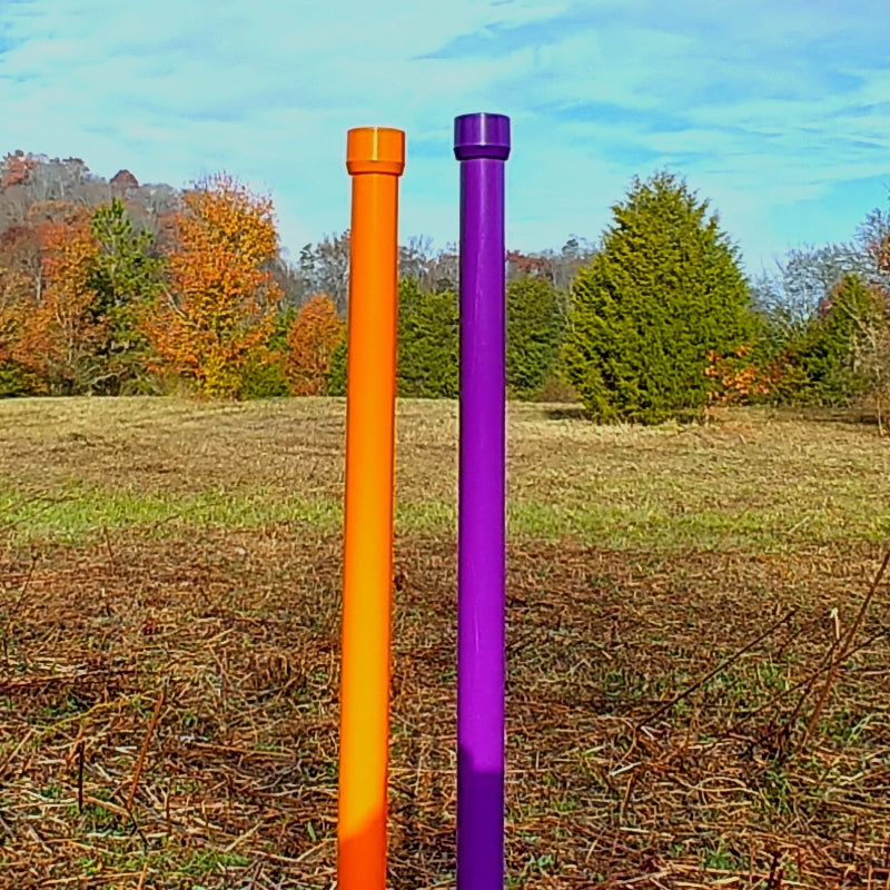 Colored weave pole pairs, matching caps